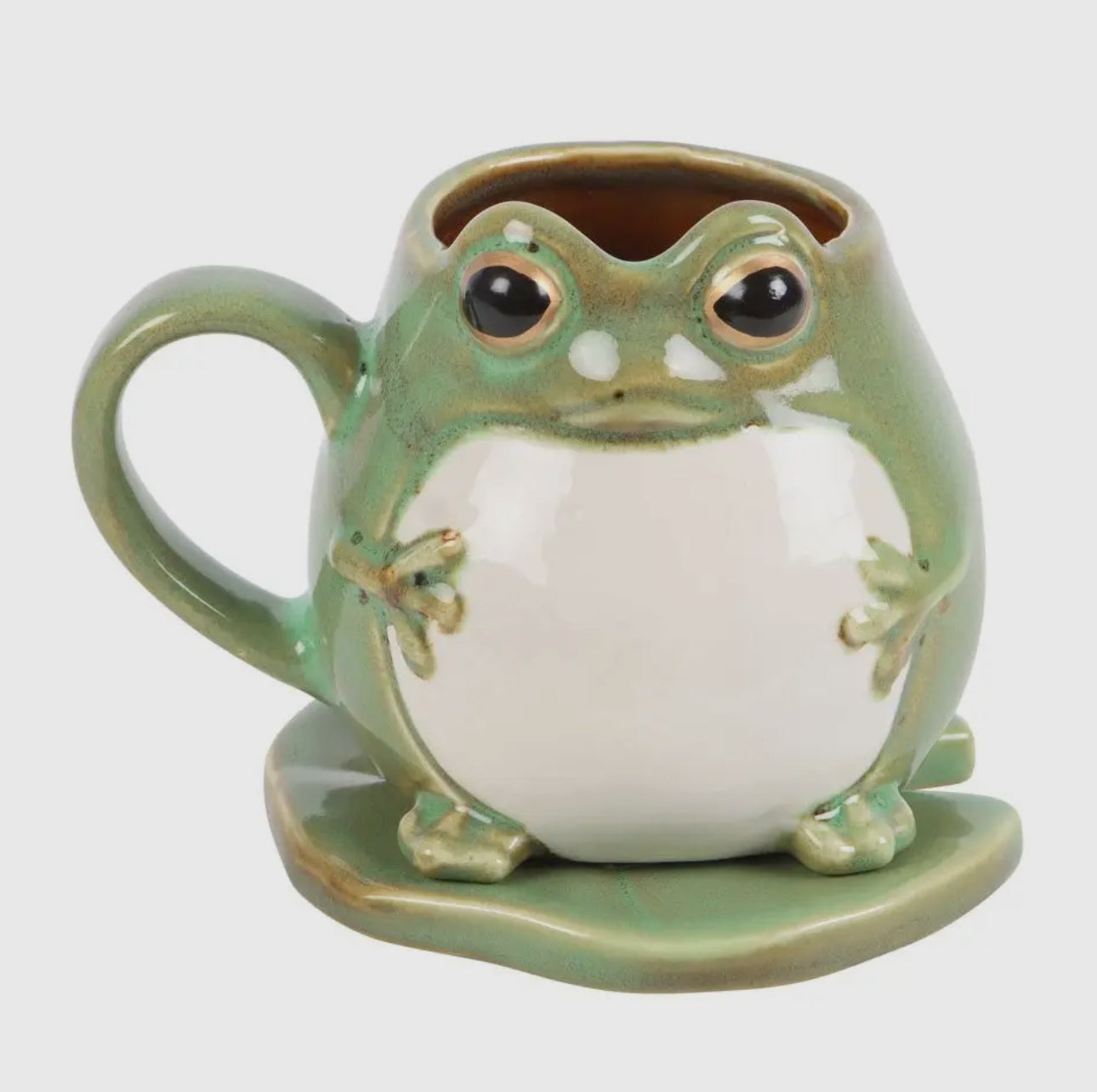 Frog Mug and Lily Pad Saucer