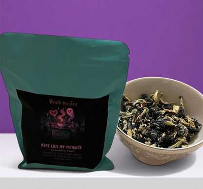 Here Lies My Patience (Spiced Blue Floral)